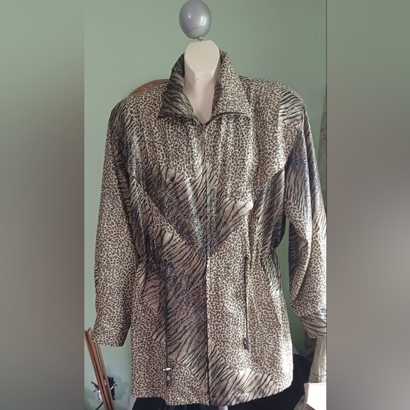VINTAGE 60'S LEOPARD PRINT FULLY LINED  ADJUST JACKET/TOP 1 Size Jackets Galore - Picture 1 of 6